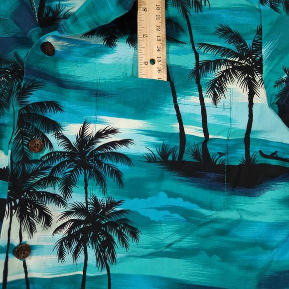 RJC Hawaiian Button Shirt Mens Medium Short Sleeve Pocket Aloha Made in USA - Picture 9 of 10
